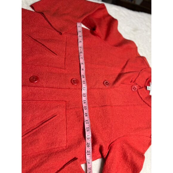 Coldwater Creek tangerine boiled wool blend button jacket women size; medium - Picture 7 of 7